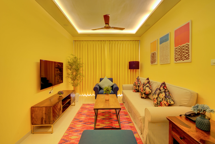 Living Room - Service Apartments in Goa for Short Stay